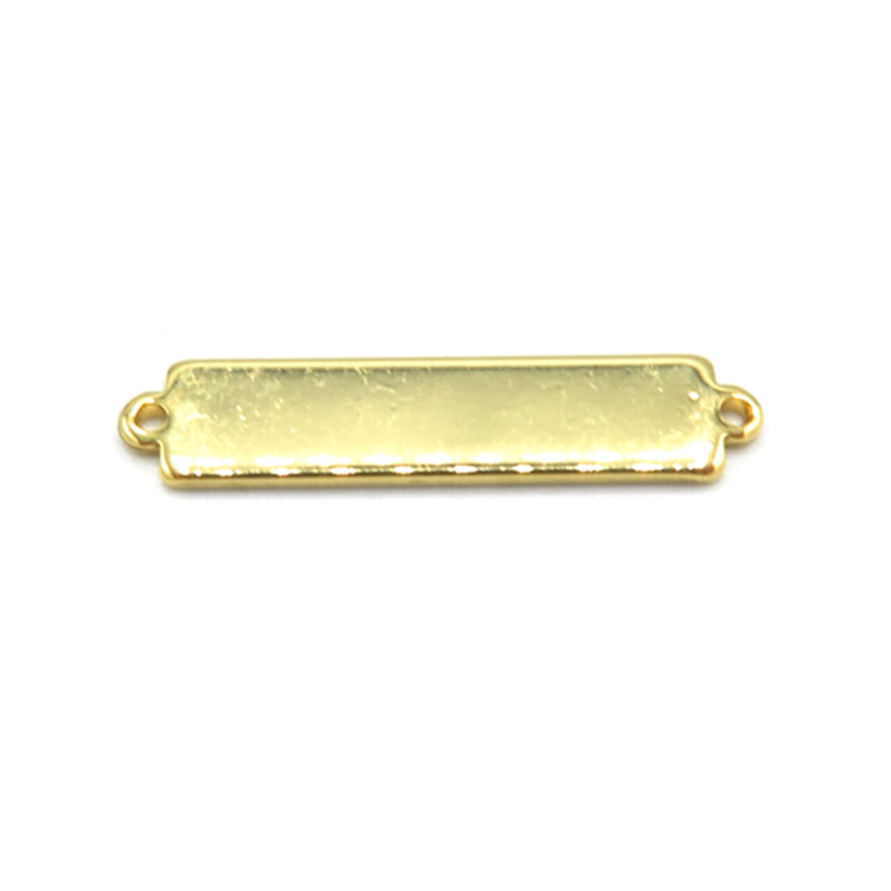 Double Bail Rectangle Connector Bar Engraving Pendant (K691) (4x)